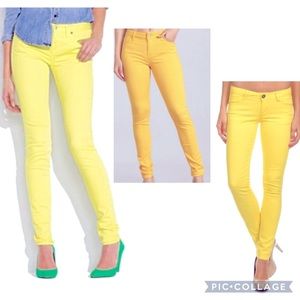 Toothpick bright yellow skinny ankle cotton pants
